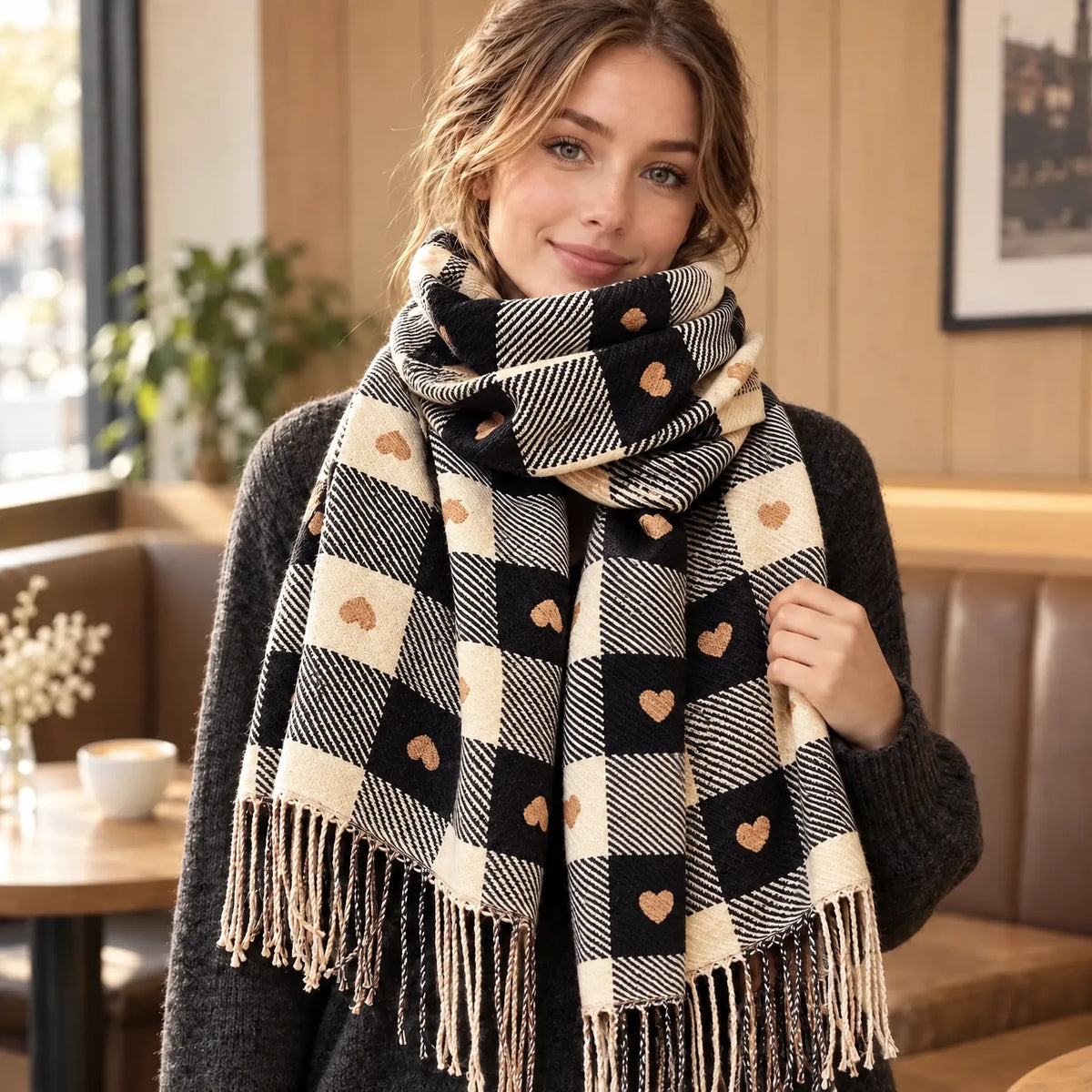 Knit Printed Winter Neck Scarf