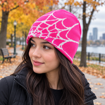 Knit Spider Web Skull Cap
