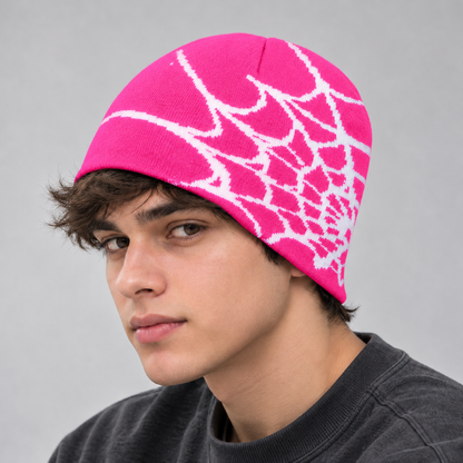 Knit Spider Web Skull Cap