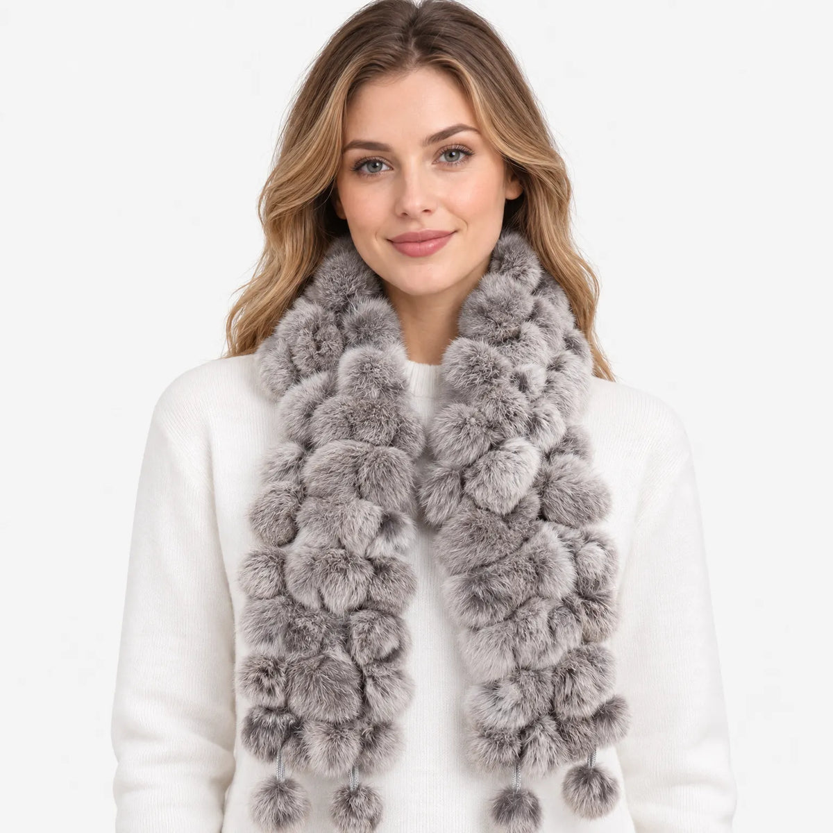 Knit Textured Winter Wrap Scarf
