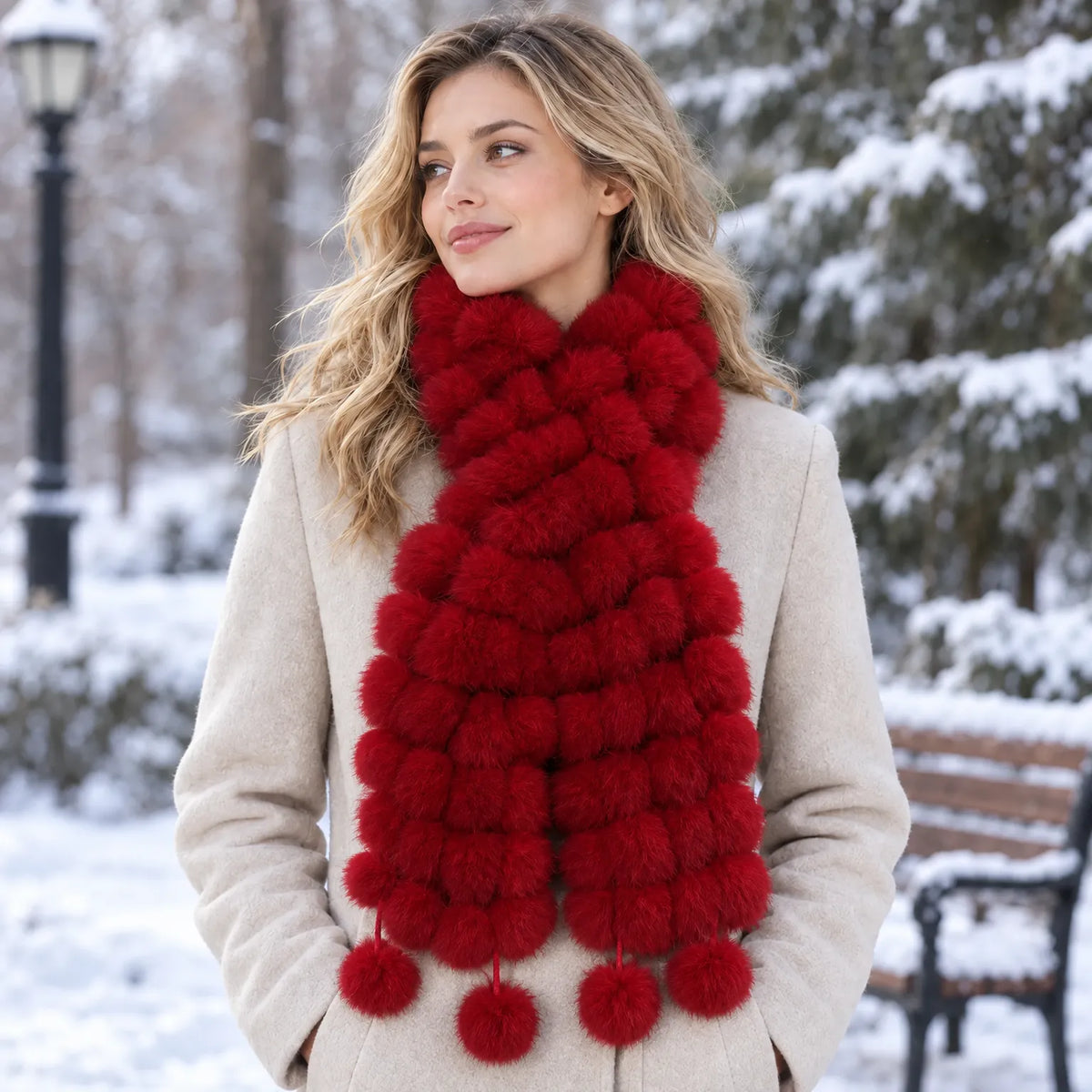 Knit Textured Winter Wrap Scarf