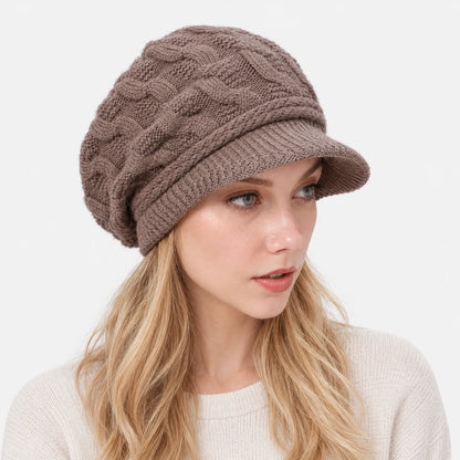 Knit Winter Beanie With Brim
