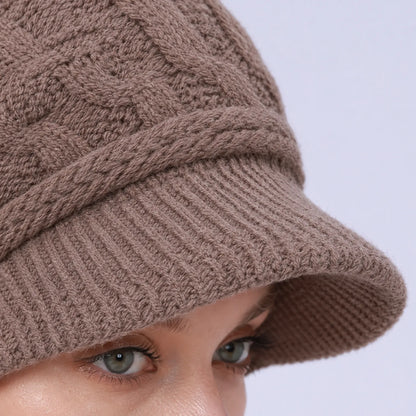 Knit Winter Beanie With Brim