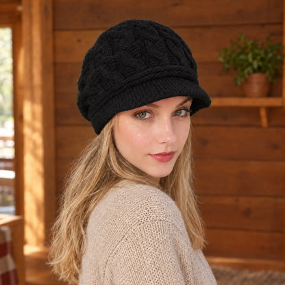 Knit Winter Beanie With Brim