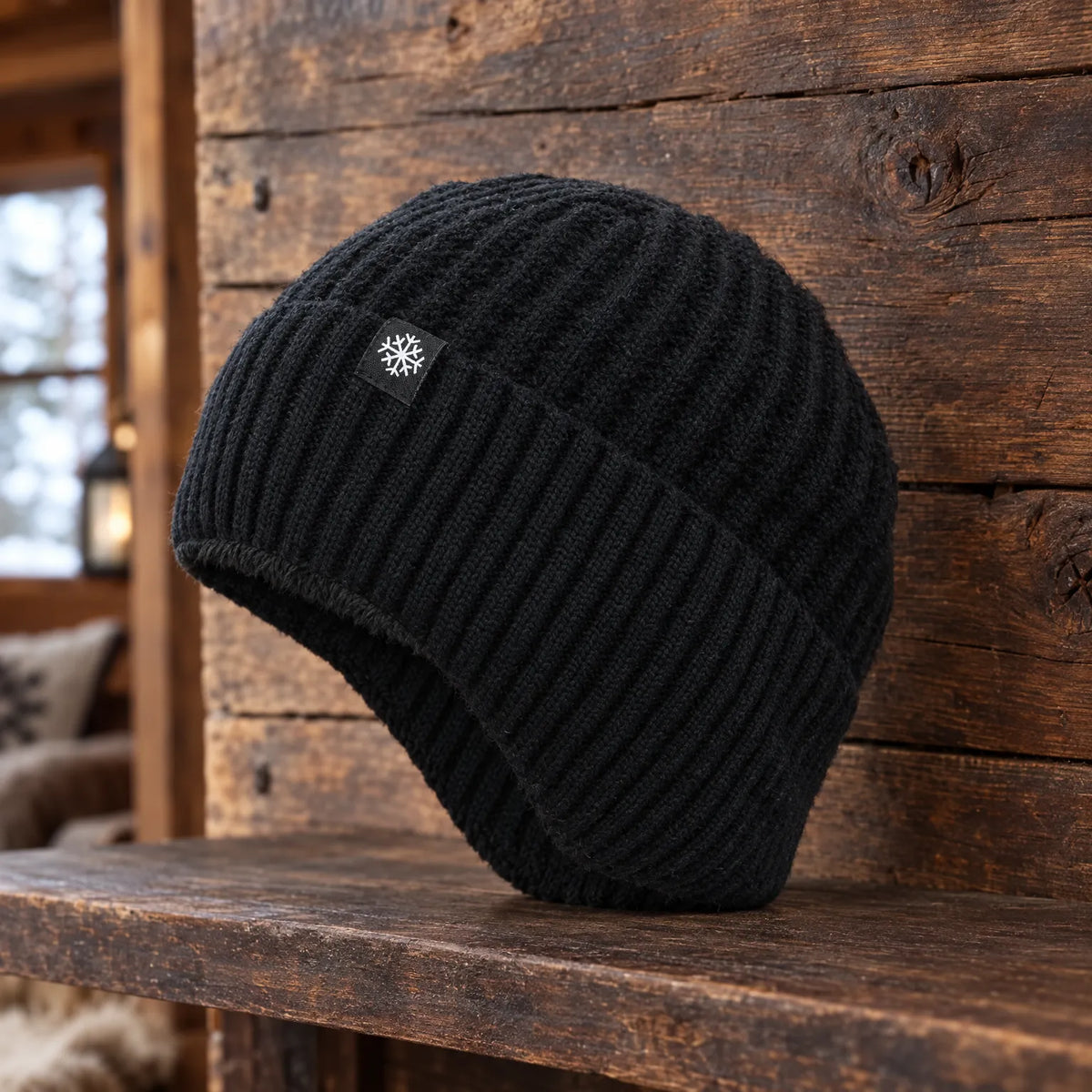 Knit Winter Beanie With Ear Flaps