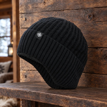 Knit Winter Beanie With Ear Flaps