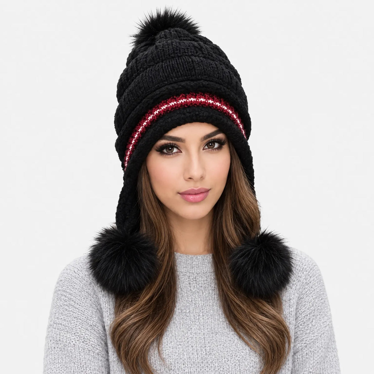 Knit Winter Hat With Ear Flaps