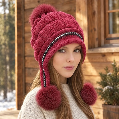 Knit Winter Hat With Ear Flaps