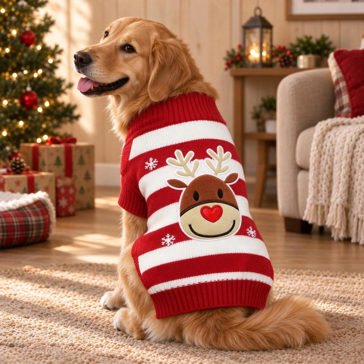 Knitted Dog Christmas Sweater Pullover