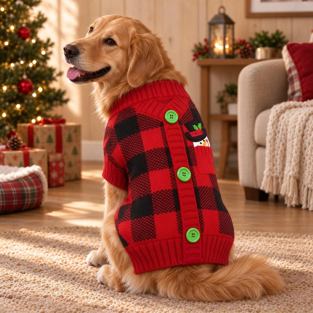 Knitted Dog Christmas Sweater Pullover