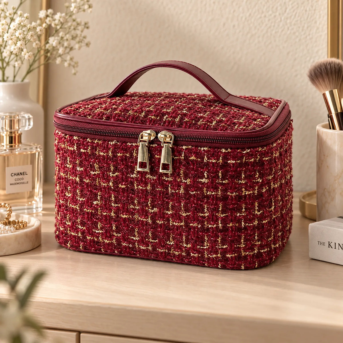 Knitted Style Box Makeup Bag