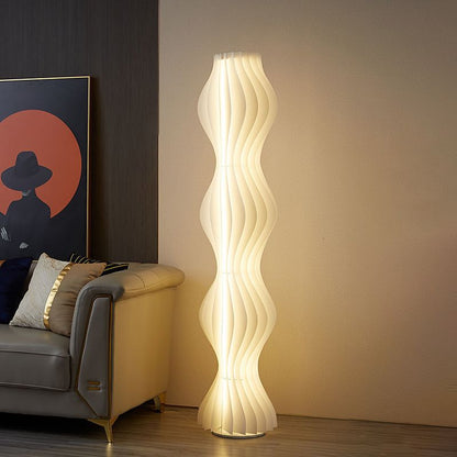LED Floor Lamp with Pleated Shade for Modern Interior | Velora