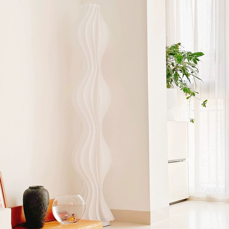 LED Floor Lamp with Pleated Shade for Modern Interior | Velora
