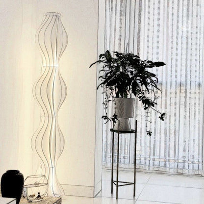 LED Floor Lamp with Pleated Shade for Modern Interior | Velora