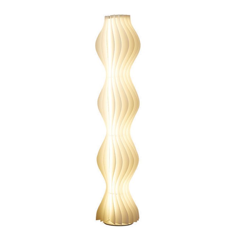 LED Floor Lamp with Pleated Shade for Modern Interior | Velora