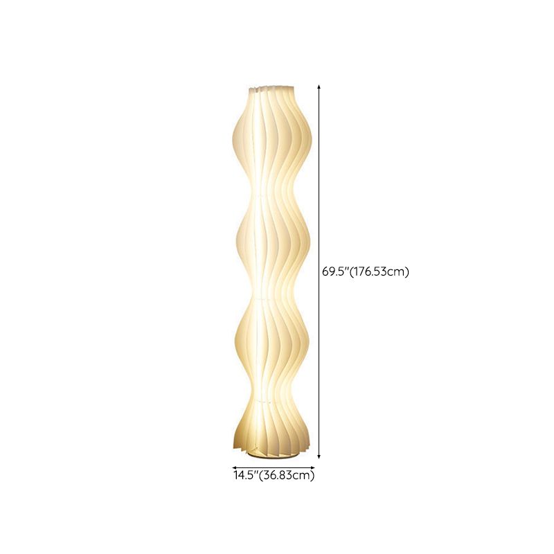 LED Floor Lamp with Pleated Shade for Modern Interior | Velora