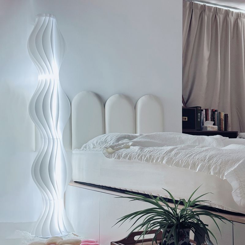 LED Floor Lamp with Pleated Shade for Modern Interior | Velora