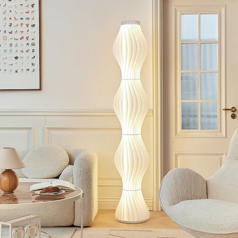 LED Floor Lamp with Pleated Shade for Modern Interior | Velora