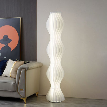 LED Floor Lamp with Pleated Shade for Modern Interior | Velora