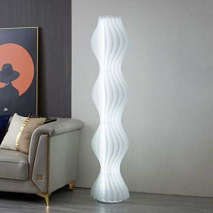 LED Floor Lamp with Pleated Shade for Modern Interior | Velora