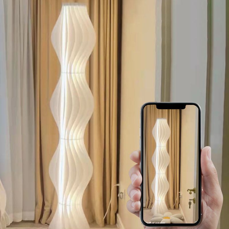 LED Floor Lamp with Pleated Shade for Modern Interior | Velora