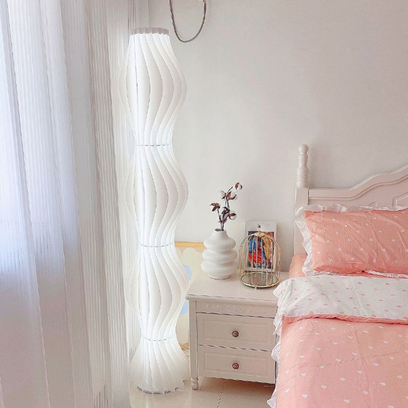 LED Floor Lamp with Pleated Shade for Modern Interior | Velora
