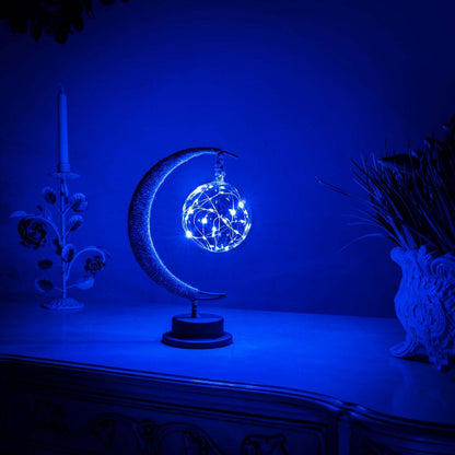 LED Sphere Crescent Moon Table Lamp Modern Design | Dremica
