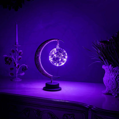 LED Sphere Crescent Moon Table Lamp Modern Design | Dremica