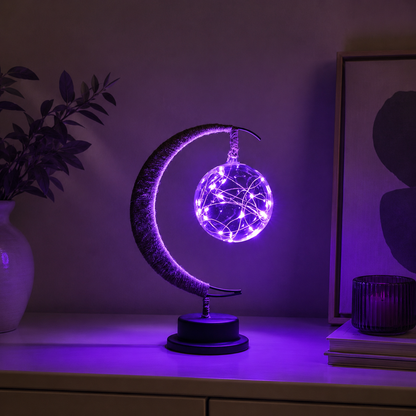 LED Sphere Crescent Moon Table Lamp Modern Design | Dremica