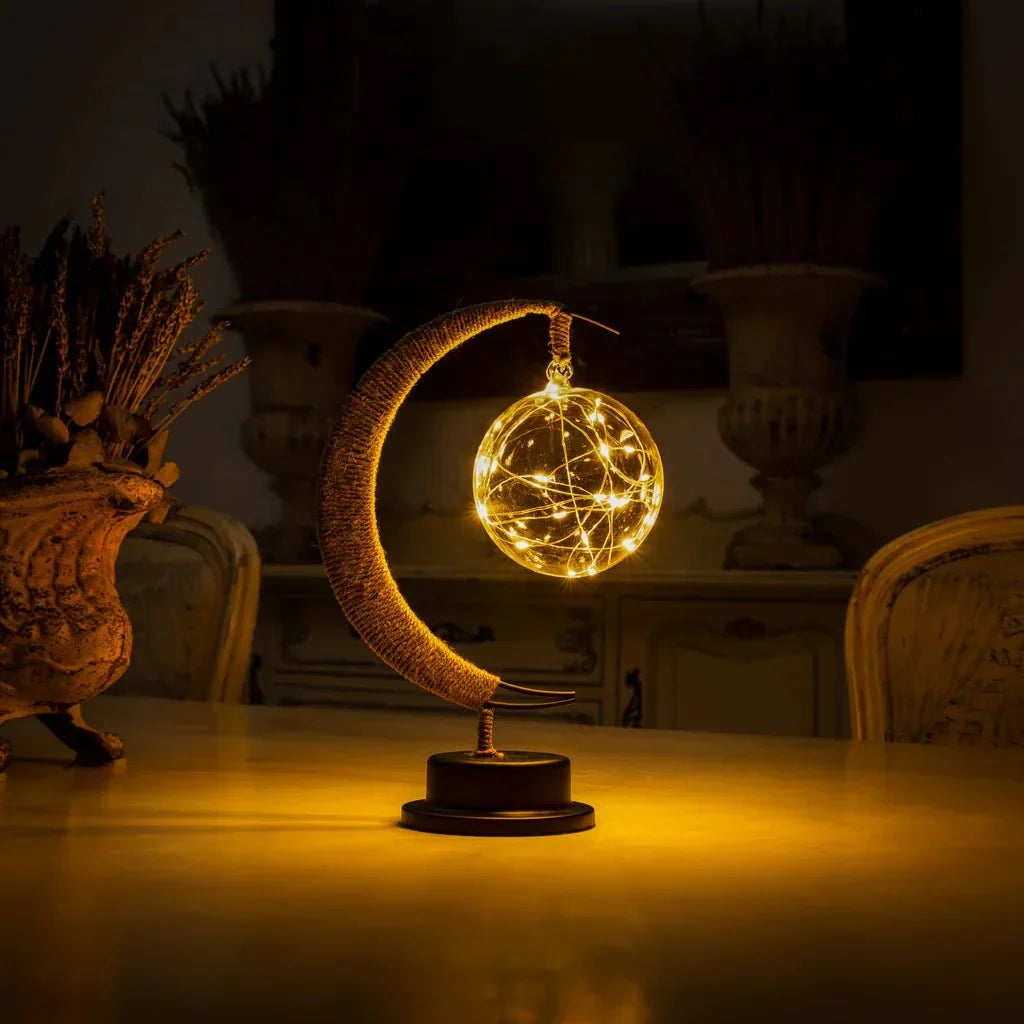 LED Sphere Crescent Moon Table Lamp Modern Design | Dremica