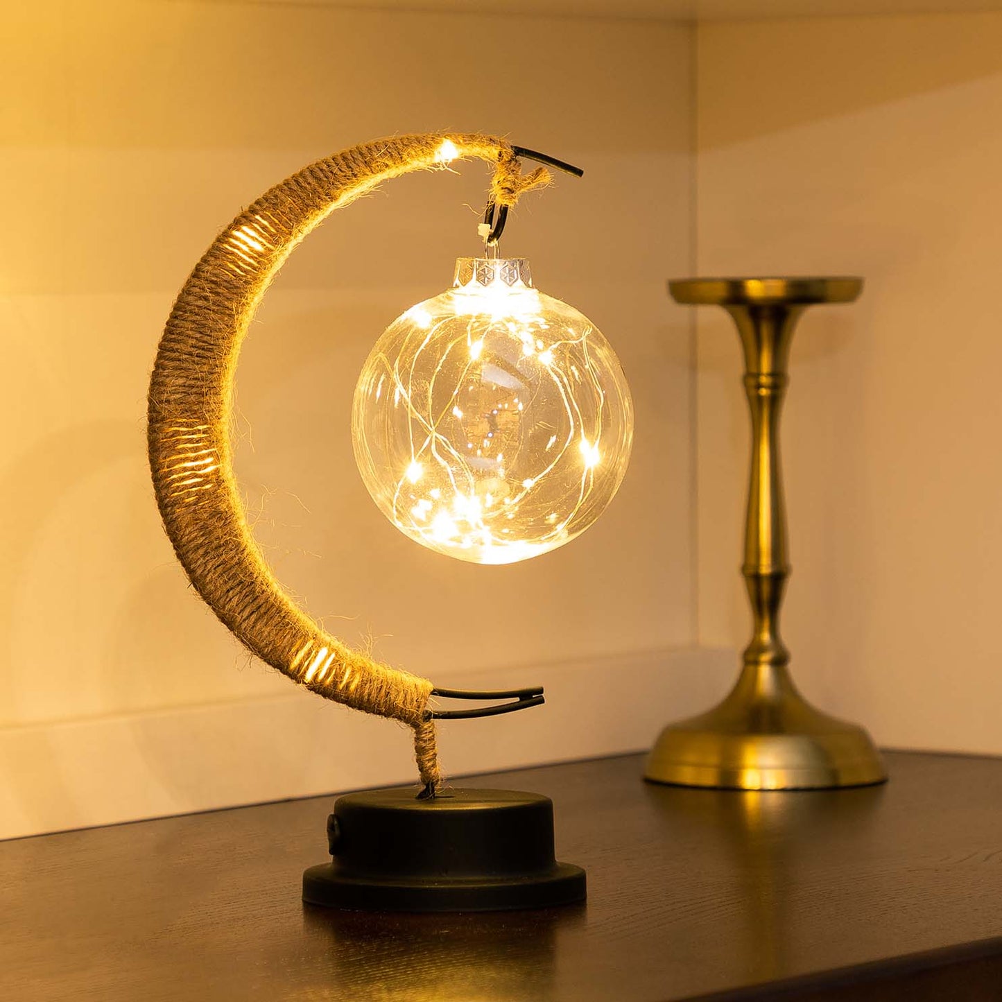 LED Sphere Crescent Moon Table Lamp Modern Design | Dremica