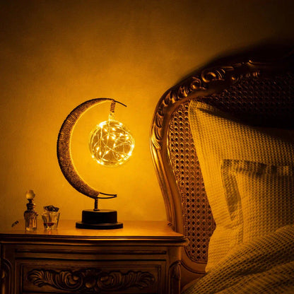 LED Sphere Crescent Moon Table Lamp Modern Design | Dremica
