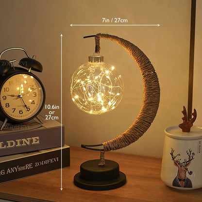LED Sphere Crescent Moon Table Lamp Modern Design | Dremica