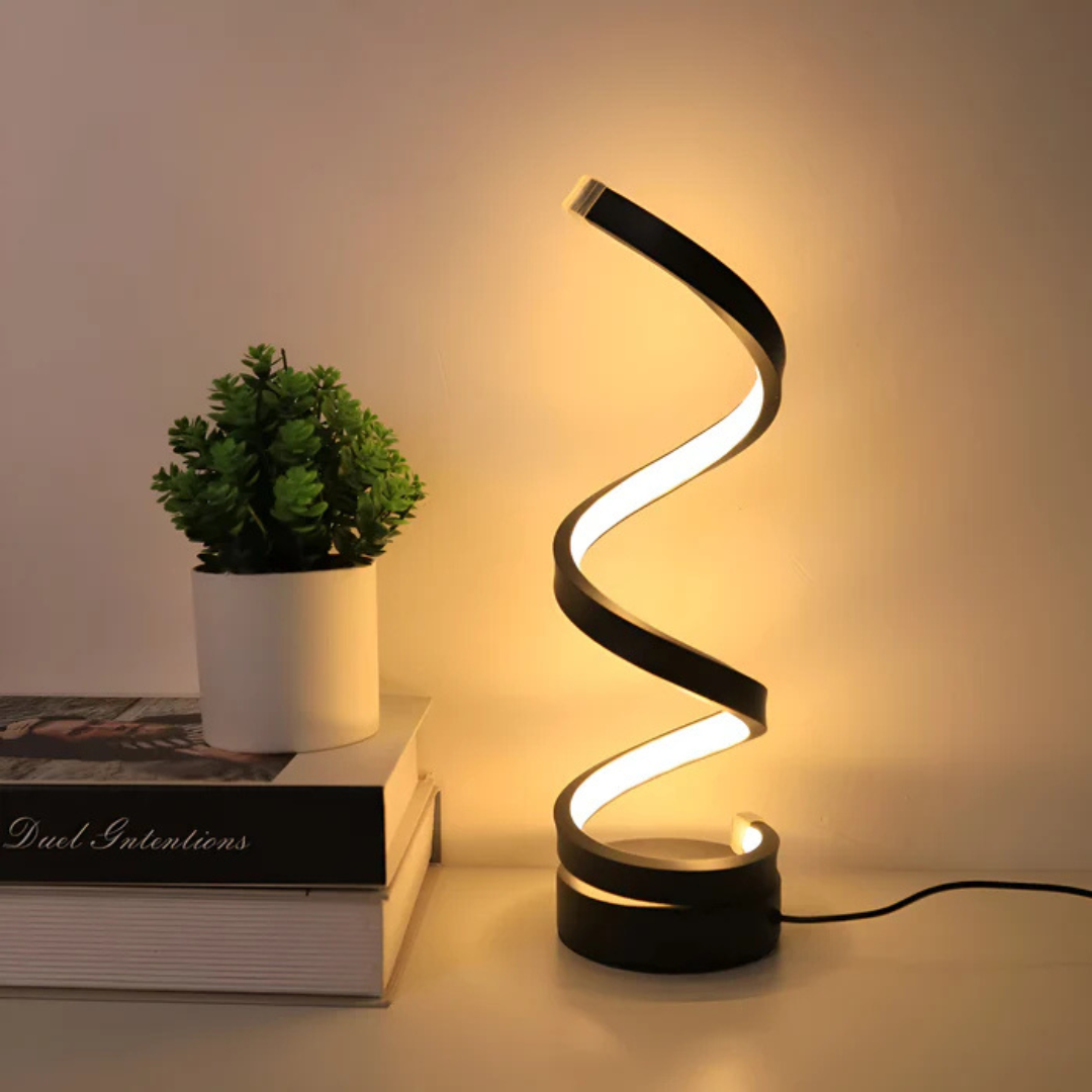 LED Spiral Table Lamp with Three Light Modes | Kervixa