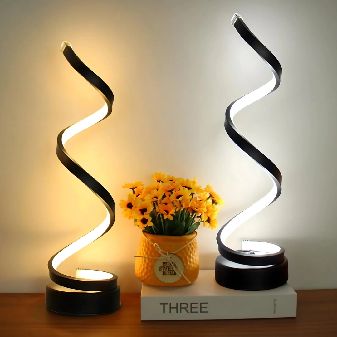 LED Spiral Table Lamp with Three Light Modes | Kervixa