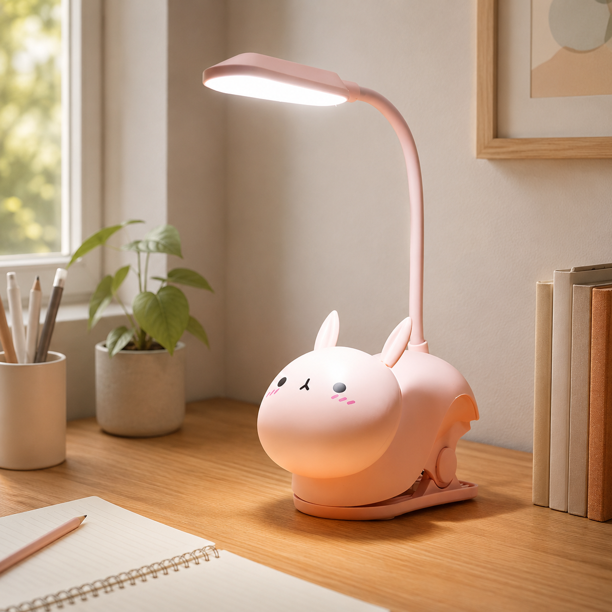  LED Table Lamp with Rabbit Design and USB Charging | Dorlani