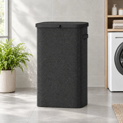 Large 85L Fabric Laundry Hamper with Lid and Side Handles