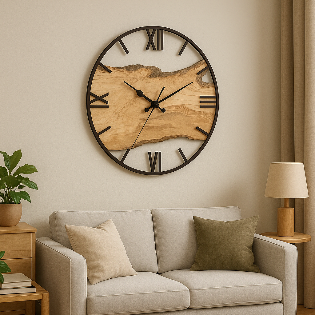 Large Black Minimalist Wall Clock Silent Quartz Design | Truvexa