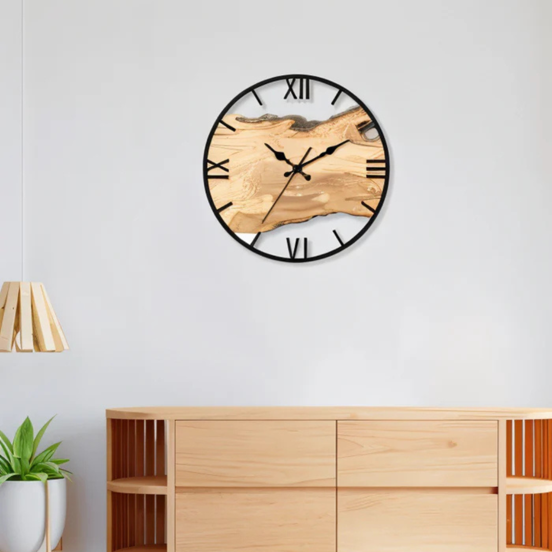 Large Black Minimalist Wall Clock Silent Quartz Design | Truvexa