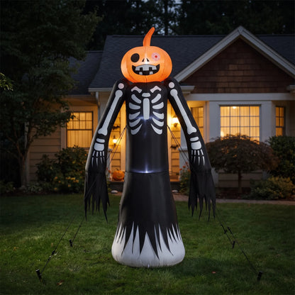 Large Pumpkin Head Skeleton Halloween Inflatable