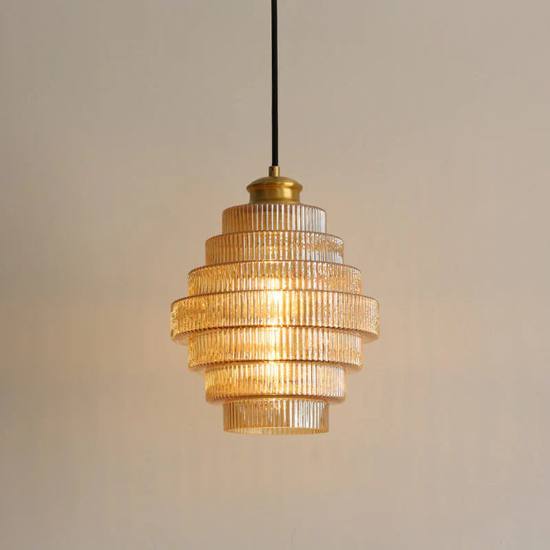 Layered Glass Pendant Light Modern Transparent Design | Valtrix