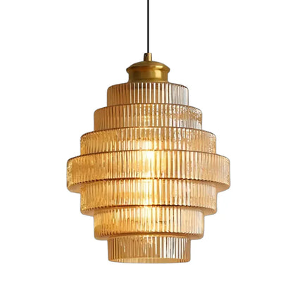 Layered Glass Pendant Light Modern Transparent Design | Valtrix
