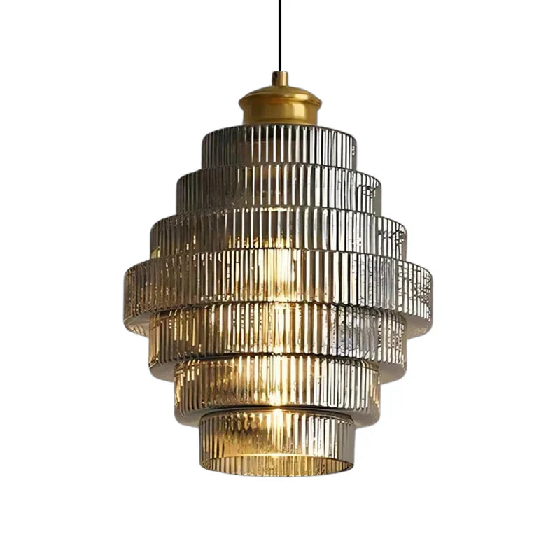 Layered Glass Pendant Light Modern Transparent Design | Valtrix
