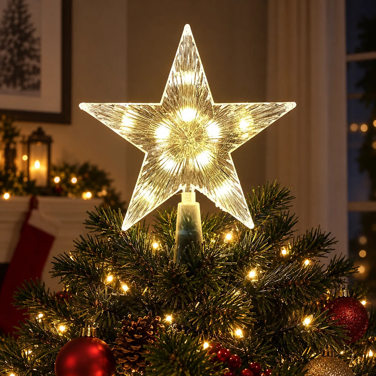Lighted Christmas Tree Star Topper