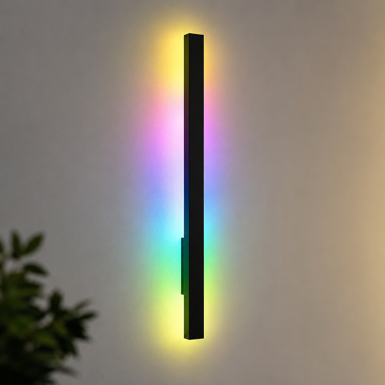 Linear Black LED Outdoor Garden Wall Light Fixture | Wallora