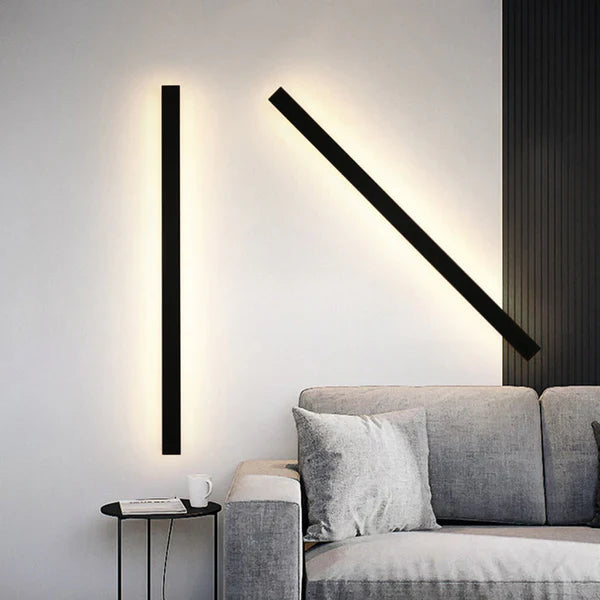 Linear Black LED Outdoor Garden Wall Light Fixture | Wallora