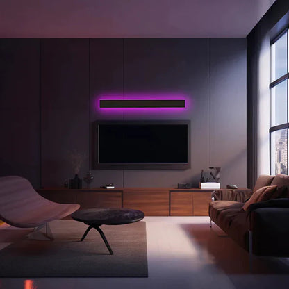 Linear Black LED Outdoor Garden Wall Light Fixture | Wallora
