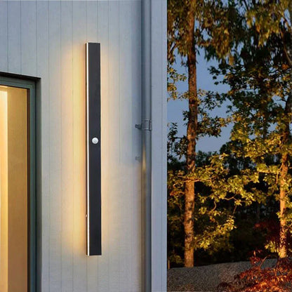 Linear Black LED Outdoor Garden Wall Light Fixture | Wallora