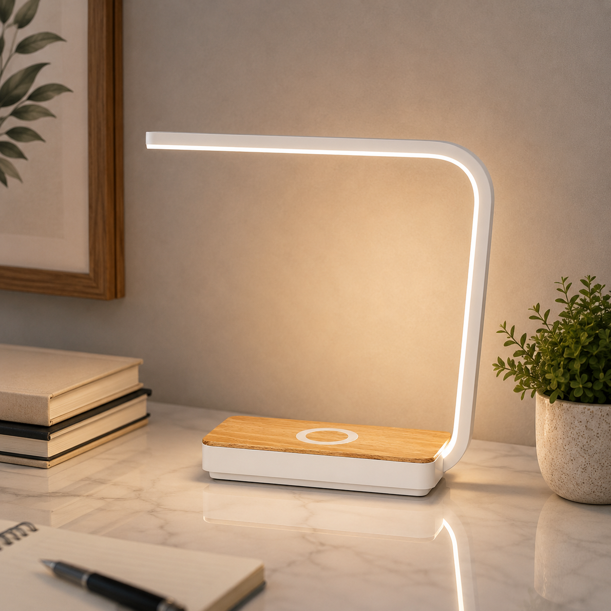 Linear Touch Dimming Table Lamp With Modern LED Light | Quenvara