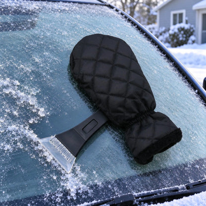Lined Ice Scraper Mitt Tool